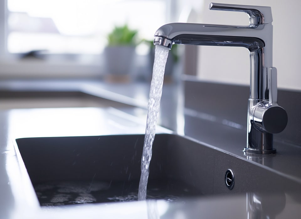 water running out of sink faucet