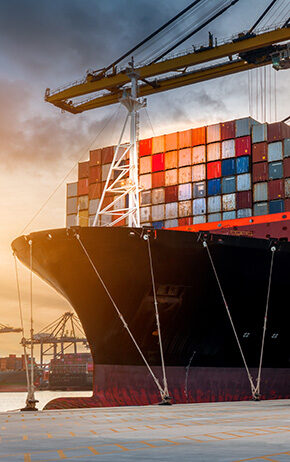 containers on ship