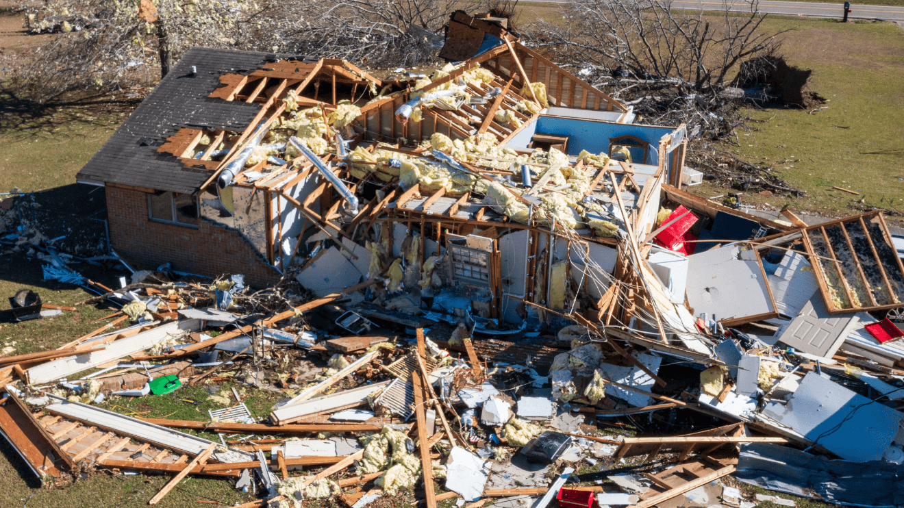 House destroyed by tornado